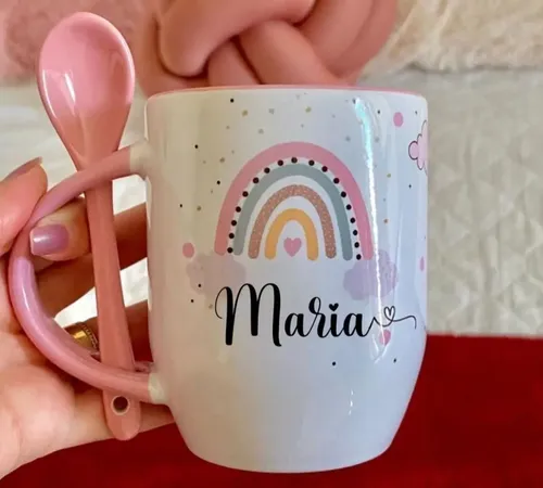 CANECA CONICA COM COLHER